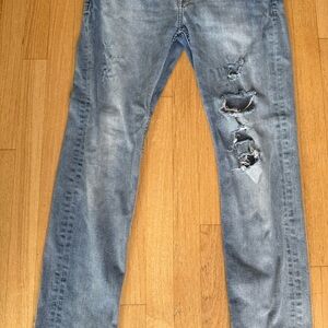 7 For All Mankind Blue Straight Jeans